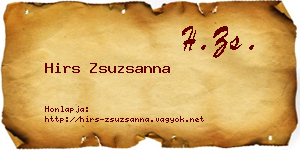 Hirs Zsuzsanna névjegykártya